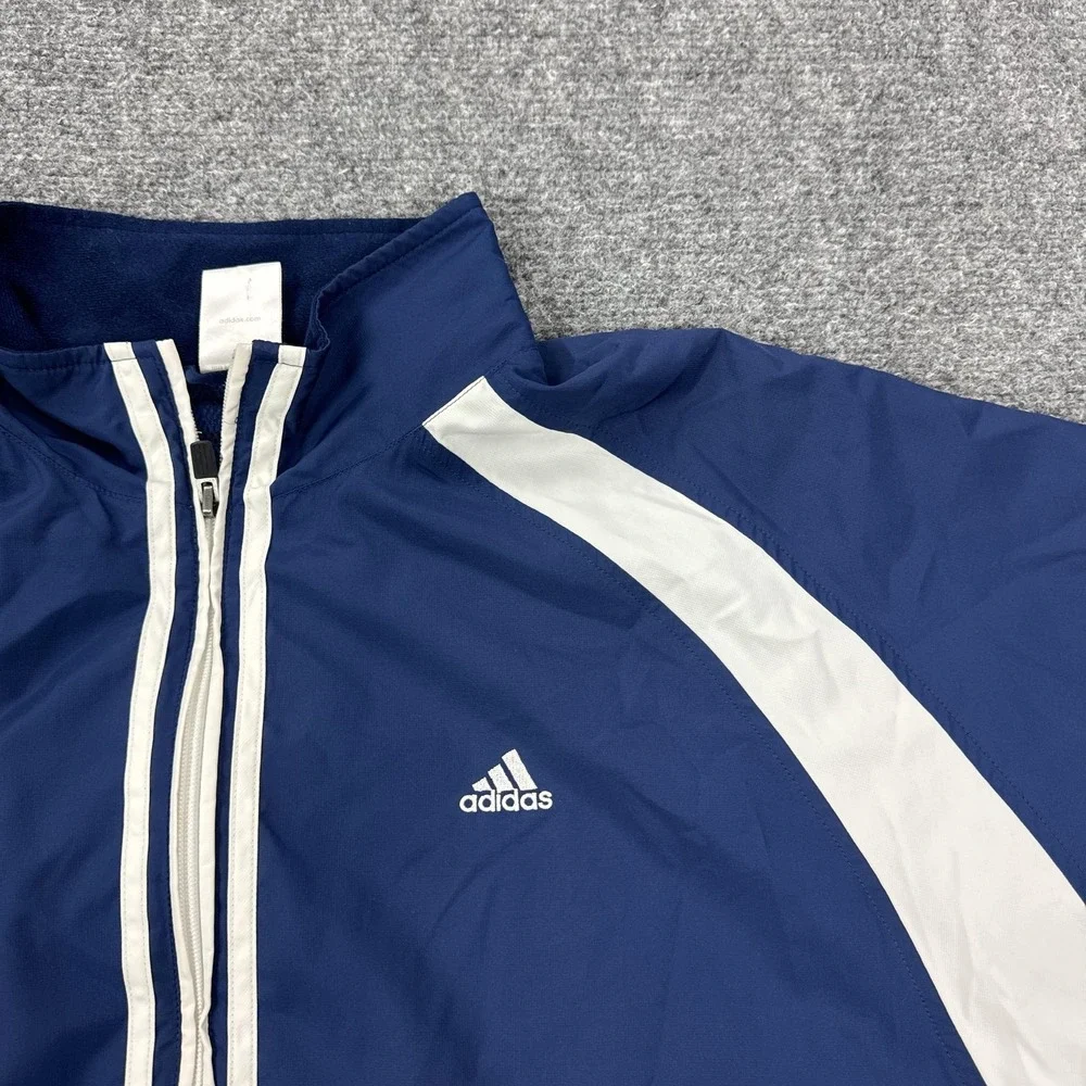 Vintage Adidas Windbreaker‎ Jacket Mens Large Blue ClimaCool Full Zip 548375